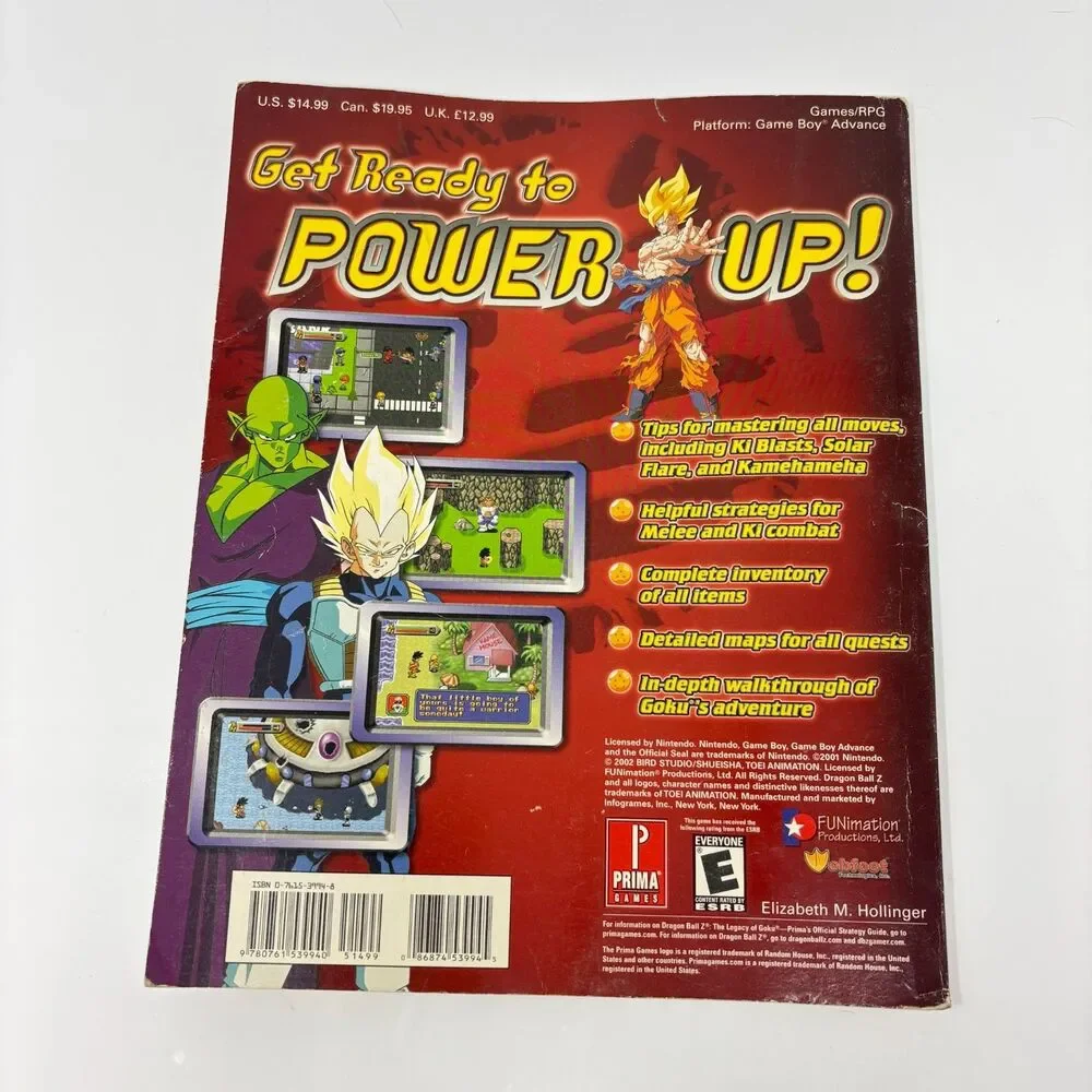 Dragon Ball Z The Legacy of Goku Prima Strategy Guide Game Boy Advance GBA 2002